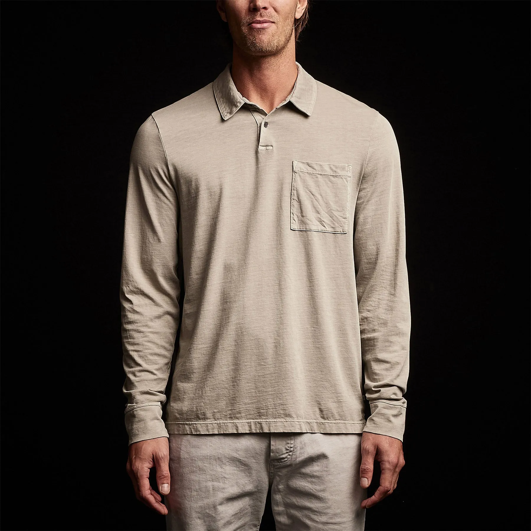 Sueded Jersey Rugby Polo - Mineral Pigment