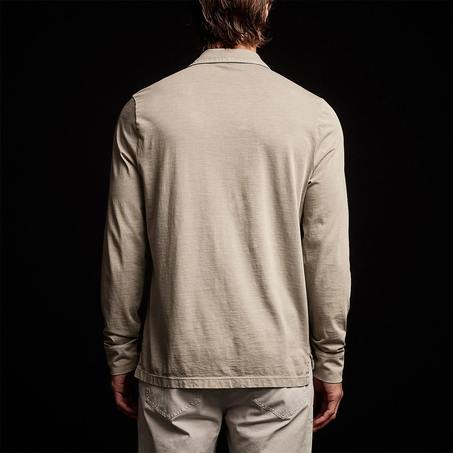 Sueded Jersey Rugby Polo - Mineral Pigment