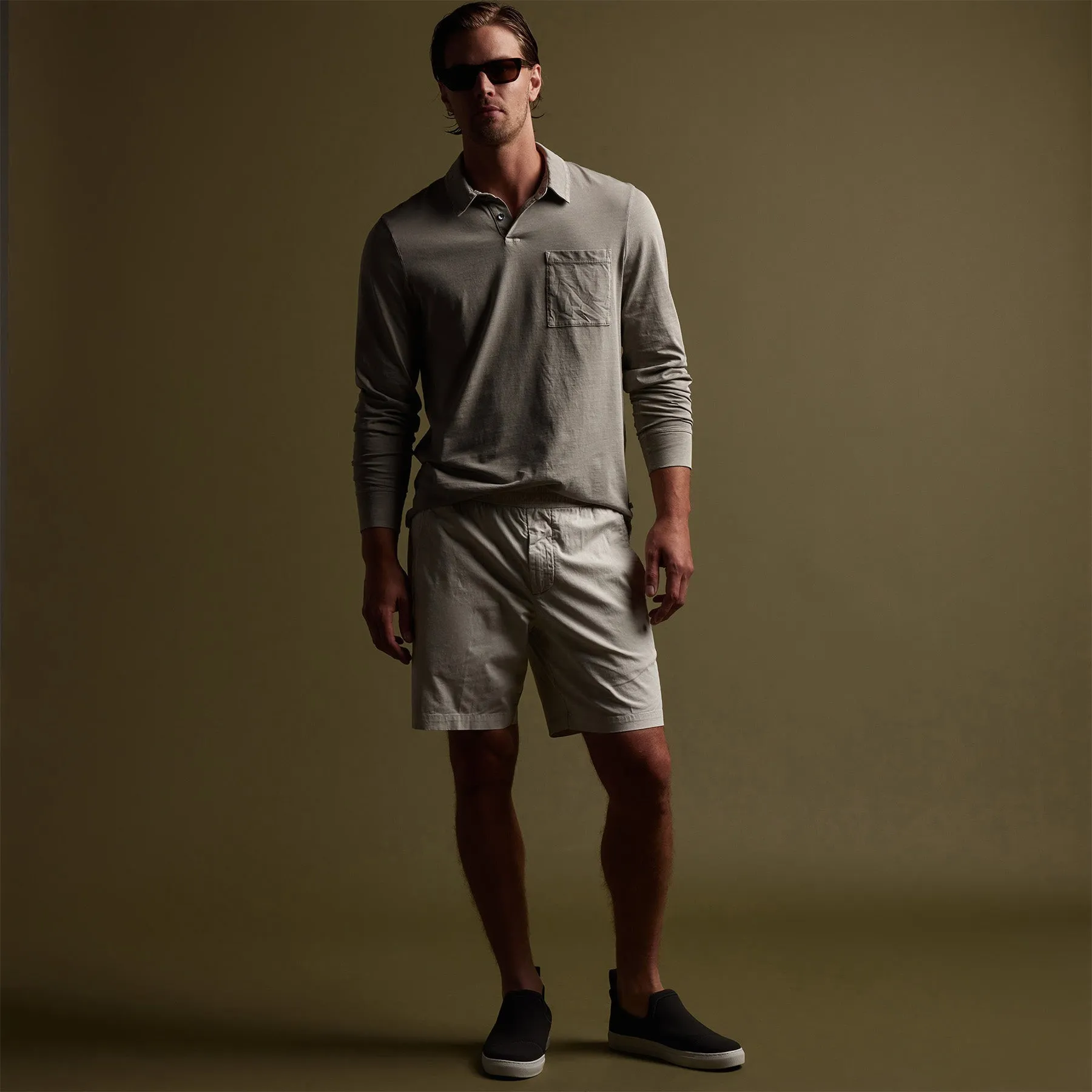 Sueded Jersey Rugby Polo - Mineral Pigment