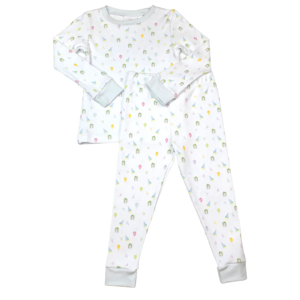 Sweet Pea PJ Set - Blue Party Print
