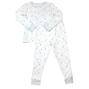 Sweet Pea PJ Set - Blue Party Print