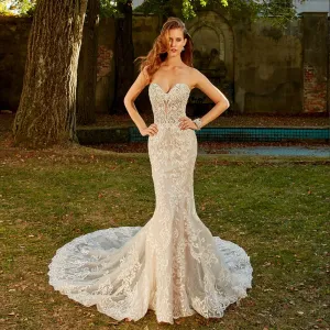 Sweetheart Neck Backless Illusion Mermaid Dresses
