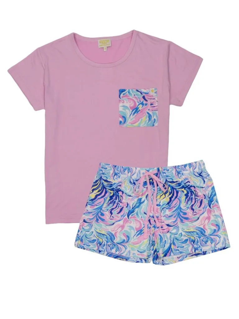 T-Shirt & Shorts Pajama Set by Simply Southern - Watercolor