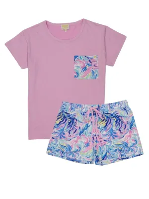 T-Shirt & Shorts Pajama Set by Simply Southern - Watercolor