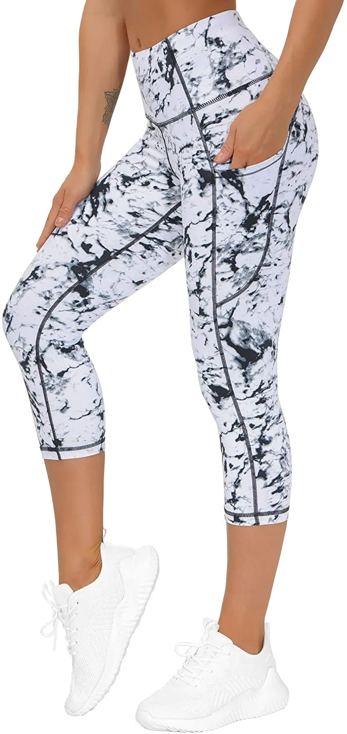 THE GYM PEOPLE Thick High Waist Yoga Pants with Pockets, Tummy Control Workout Running Yoga Leggings for Women