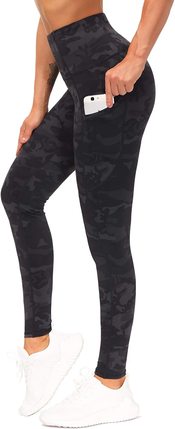 THE GYM PEOPLE Thick High Waist Yoga Pants with Pockets, Tummy Control Workout Running Yoga Leggings for Women