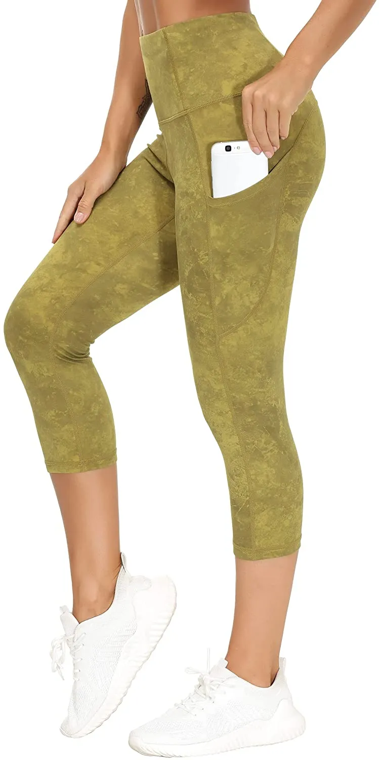 THE GYM PEOPLE Thick High Waist Yoga Pants with Pockets, Tummy Control Workout Running Yoga Leggings for Women