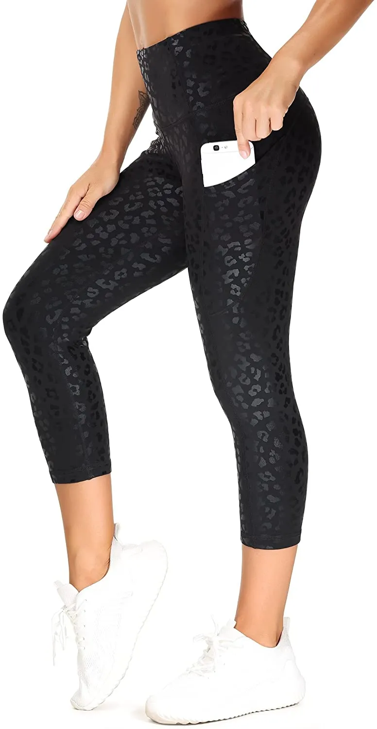 THE GYM PEOPLE Thick High Waist Yoga Pants with Pockets, Tummy Control Workout Running Yoga Leggings for Women