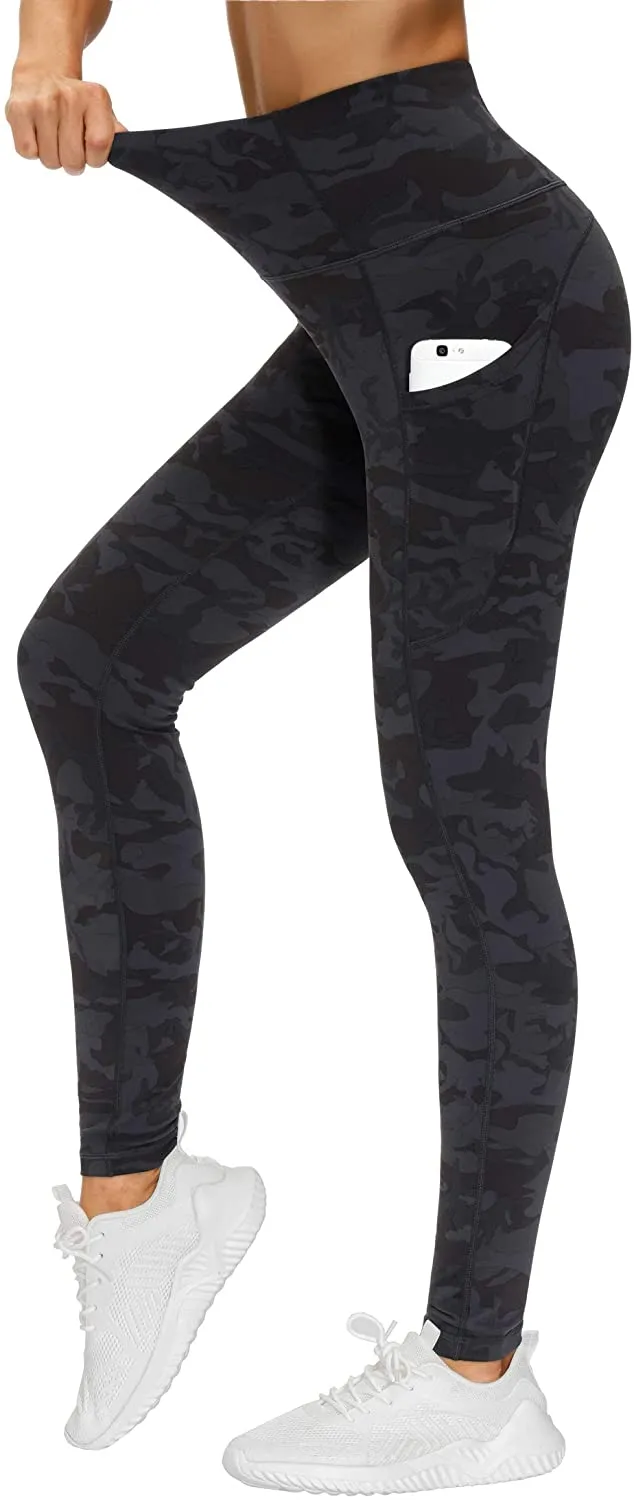 THE GYM PEOPLE Thick High Waist Yoga Pants with Pockets, Tummy Control Workout Running Yoga Leggings for Women