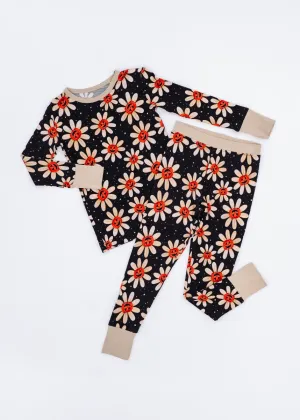The Sleepy Sloth Gourdgeous Blooms Fall Pumpkin Halloween Two Piece Jammies Pajamas