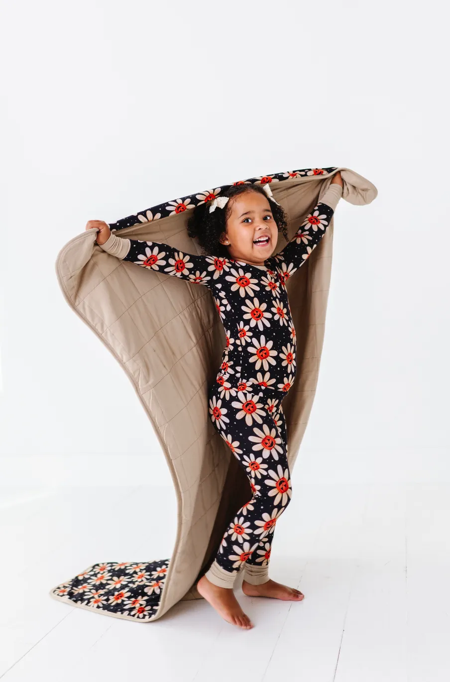 The Sleepy Sloth Gourdgeous Blooms Fall Pumpkin Halloween Two Piece Jammies Pajamas