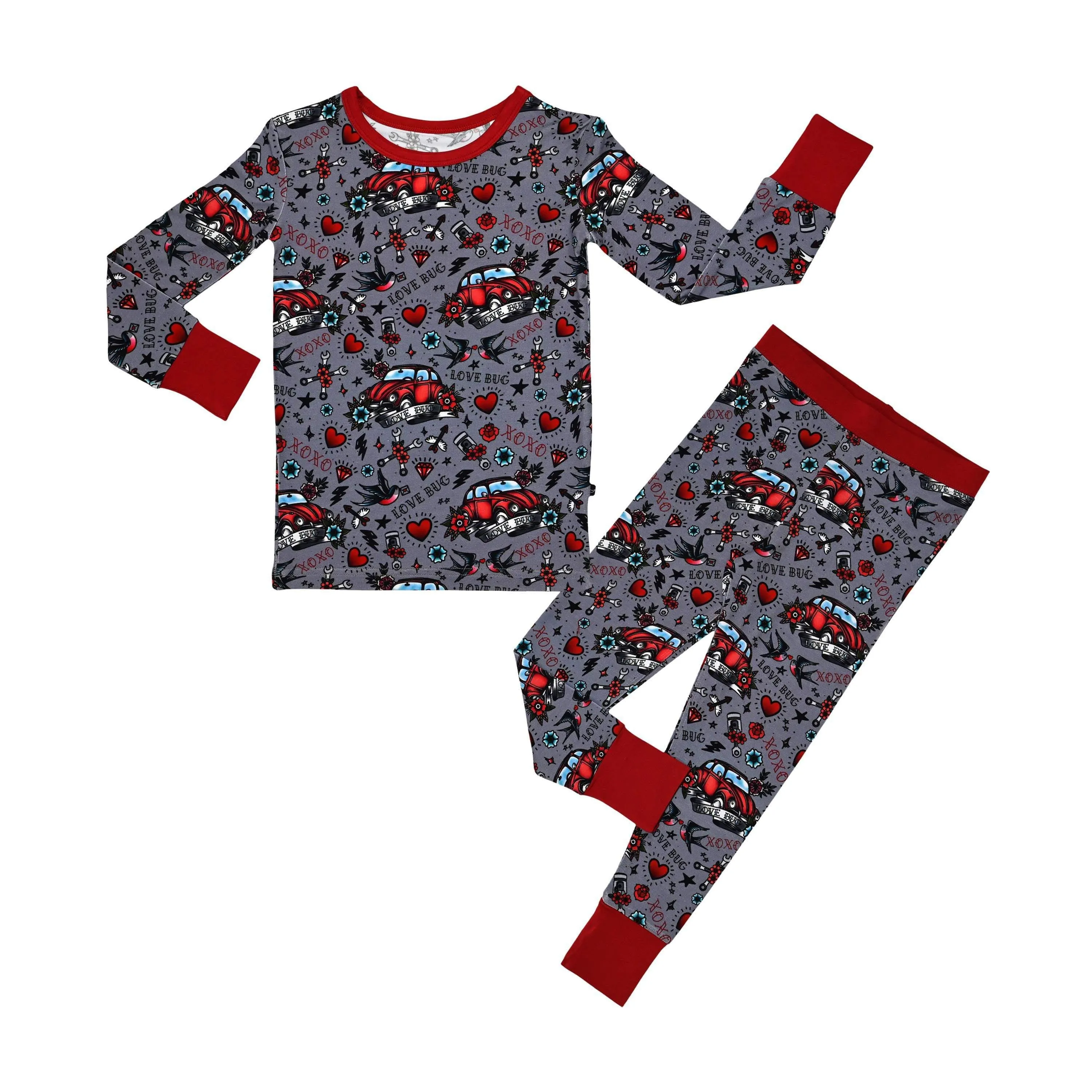 The Sleepy Sloth Valentine's Day Love Bug Two Piece Jammies Pajamas
