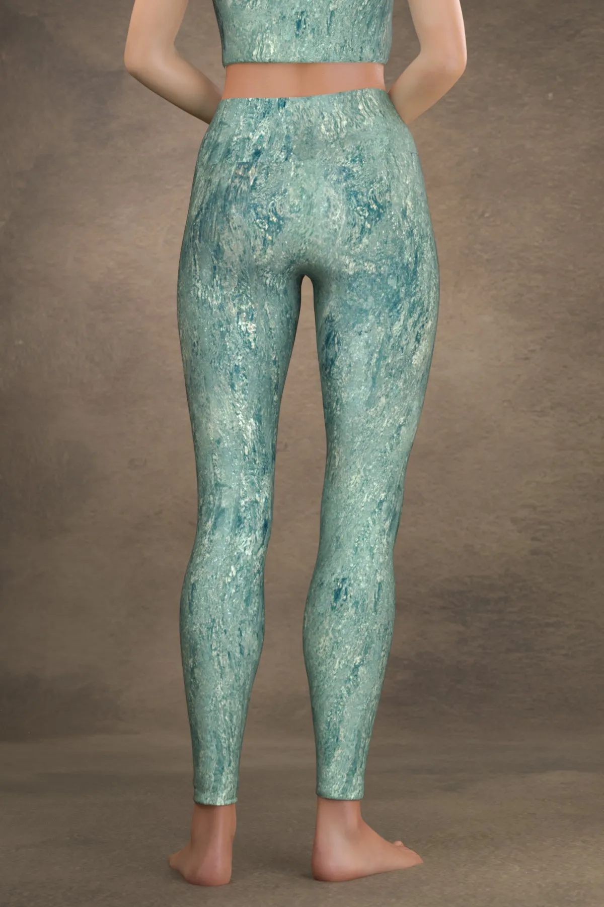 Turqoise Riverbed Yoga Leggings