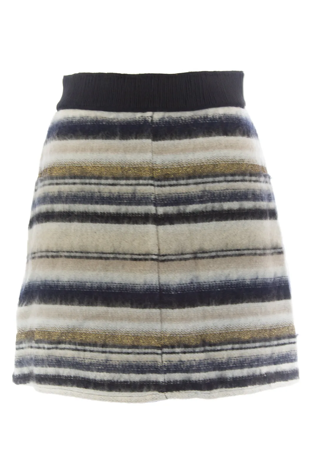 VENA CAVA Women's Striped Flap-Over Mini Rude Girl Skirt 60311 $455 NEW