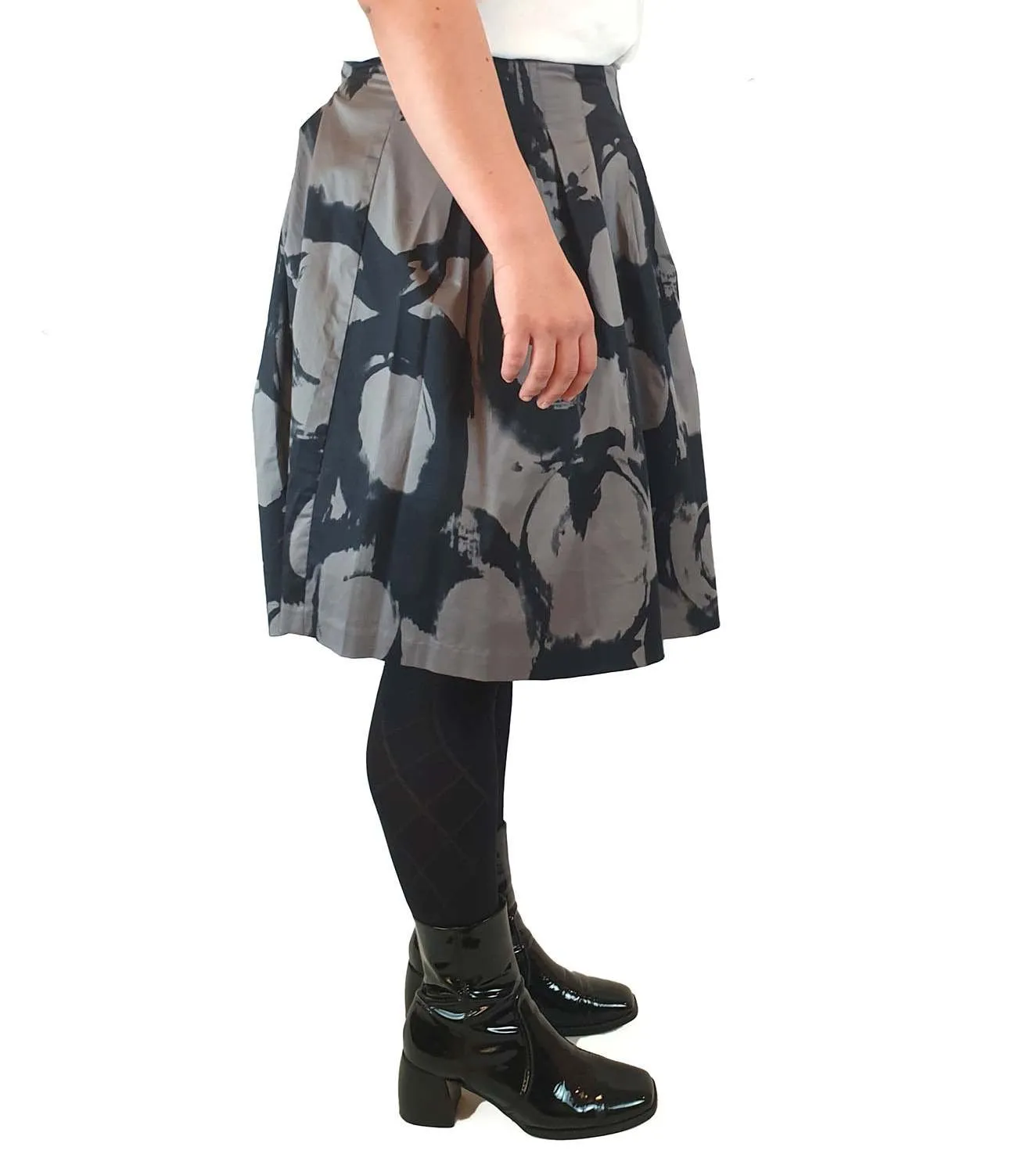 Veronica Maine pre-owned grey print a-line skirt size 14
