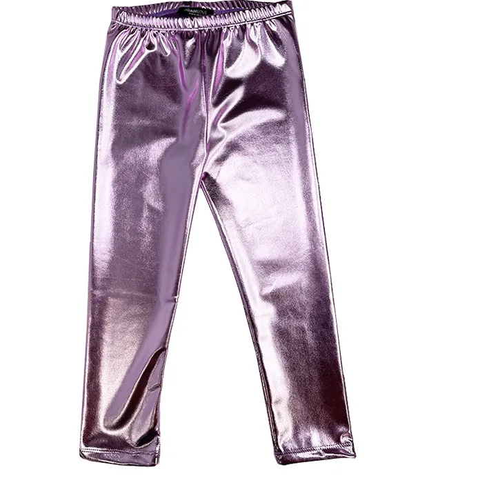 Vida-Leather Leggings | Lilac Metallic