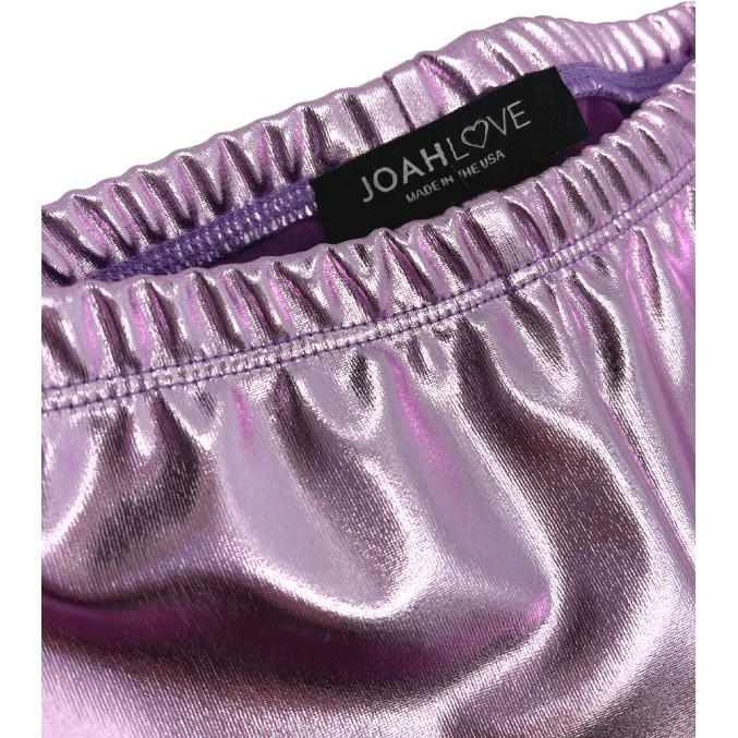 Vida-Leather Leggings | Lilac Metallic