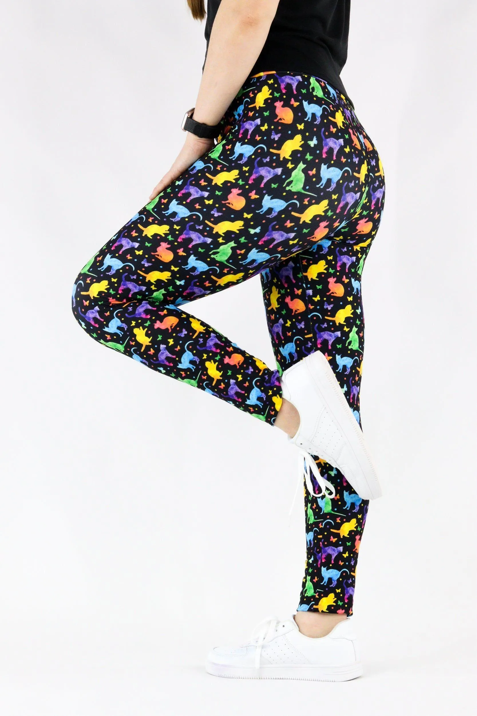 Water Colour Cats - Casual Full Leggings