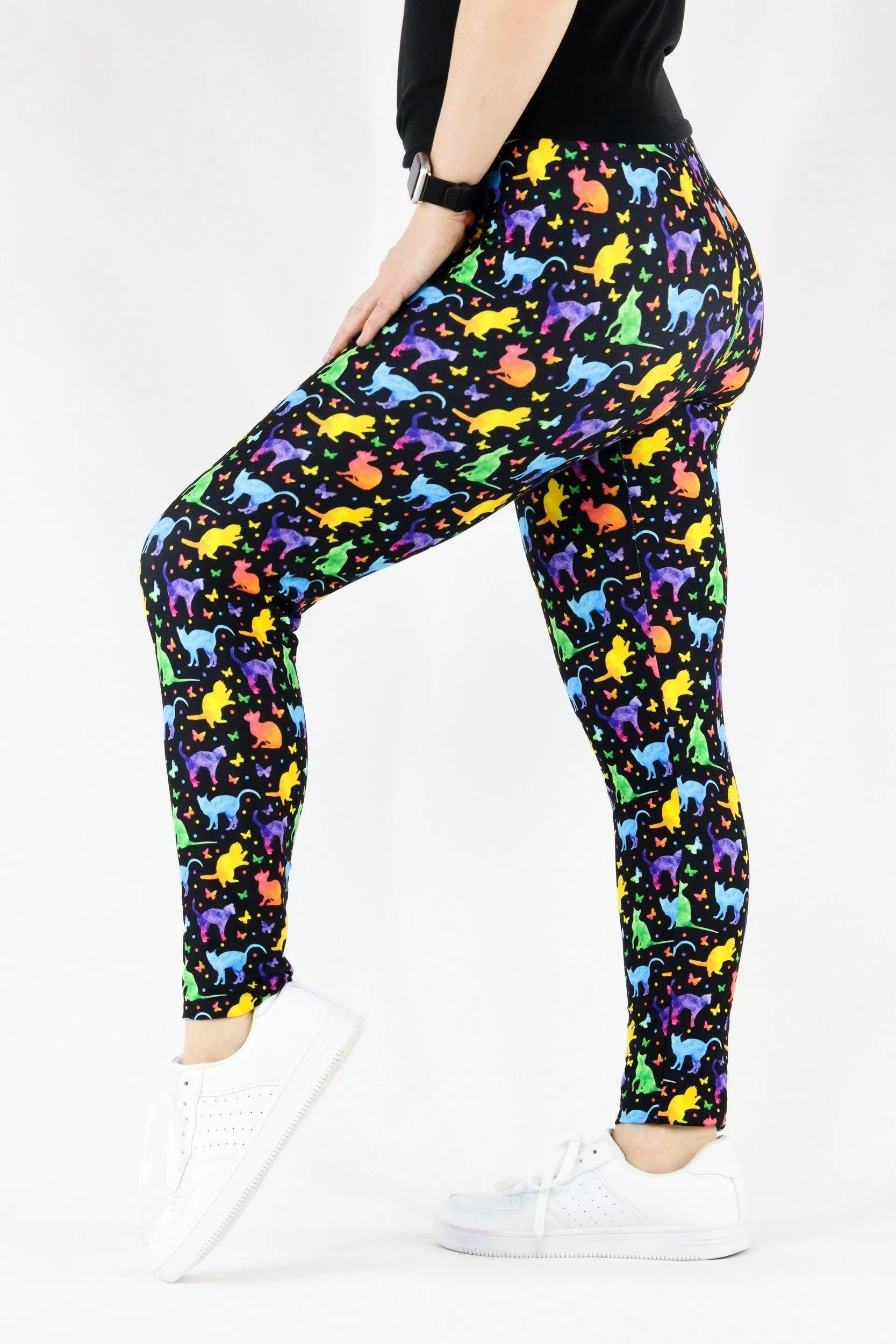 Water Colour Cats - Casual Full Leggings