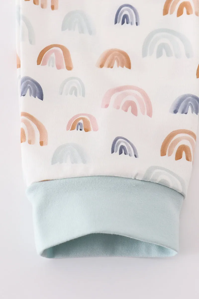 Watercolor Rainbow Print Boy Pajamas Set
