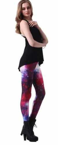 Women Galaxy Purple Space Edition Leggings