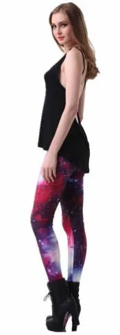 Women Galaxy Purple Space Edition Leggings
