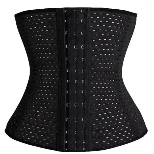 Women Latex Waist Trainer Body Shaper with Zipper