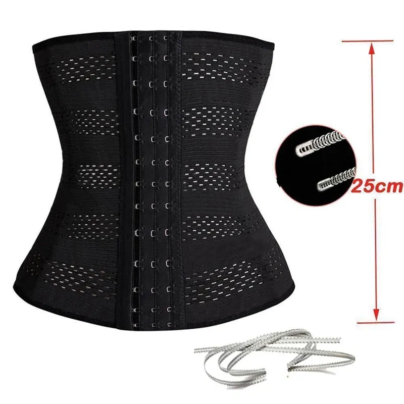 Women Latex Waist Trainer Body Shaper with Zipper