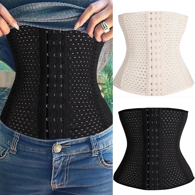 Women Latex Waist Trainer Body Shaper with Zipper