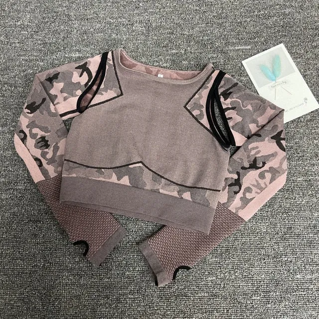 Women Leggings Breathable Long-sleeved Yoga suit