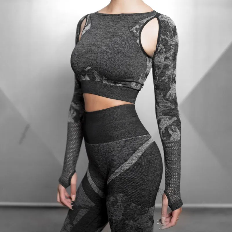 Women Leggings Breathable Long-sleeved Yoga suit