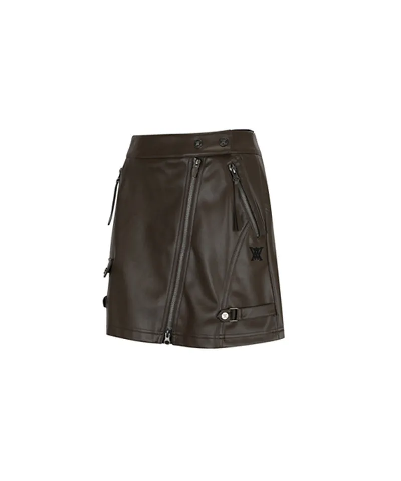 Women's Faux Leather A - Line SQ - Brown