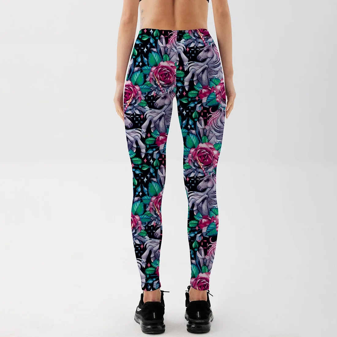 Women's Legging Rose Horse Flying Workout Pants