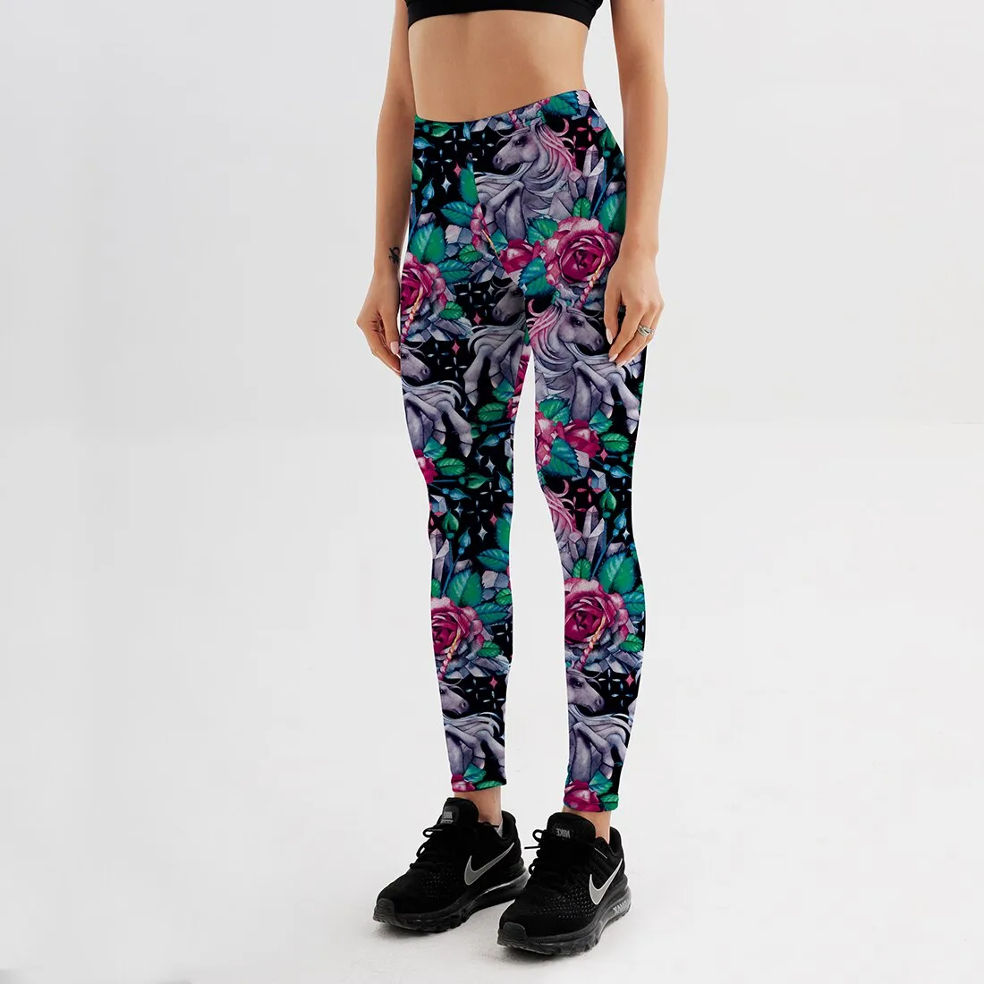 Women's Legging Rose Horse Flying Workout Pants