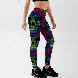 Women's Leggings Colorful Skull Pants