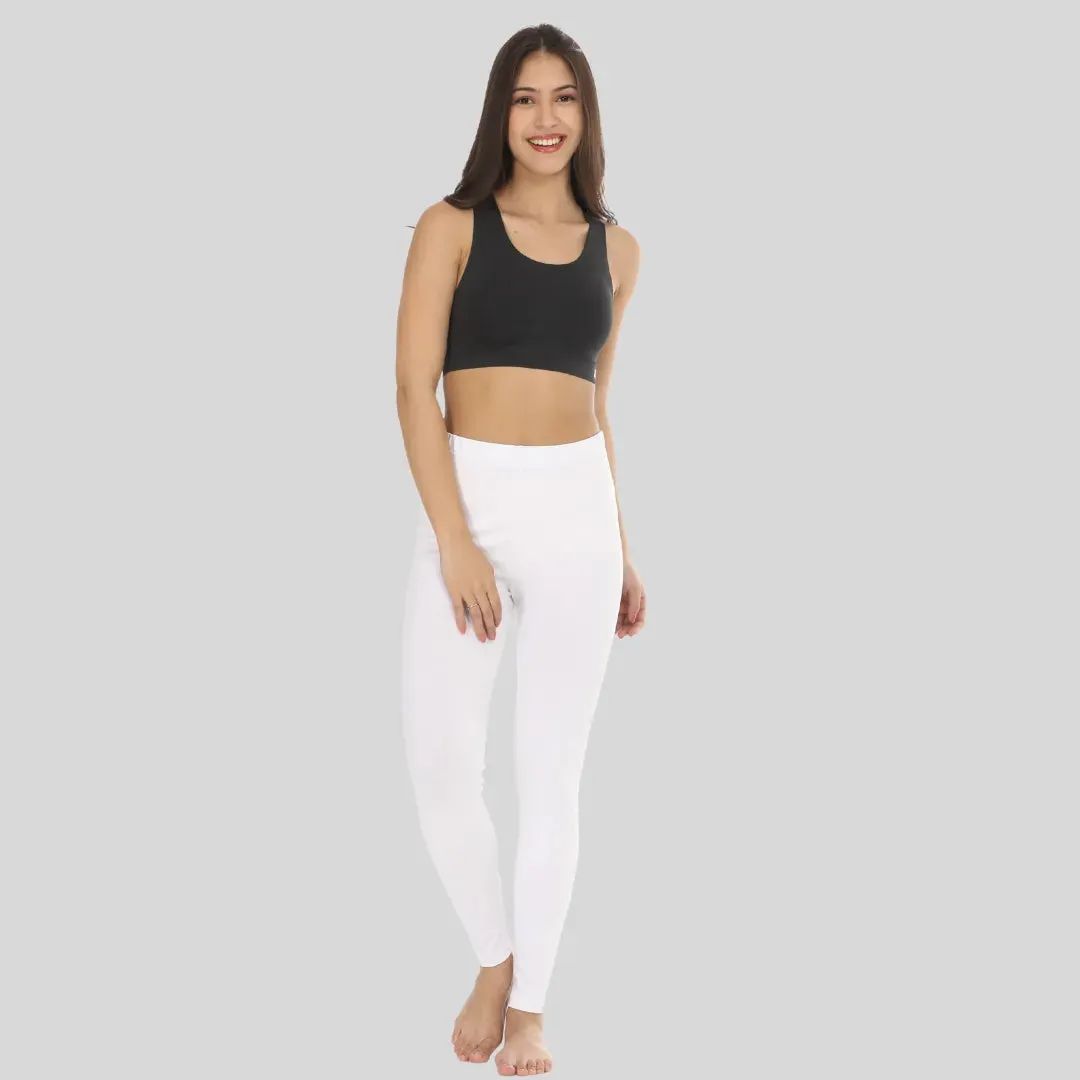 Women's Leggings | High Waist | Ankle Length | Gusset Crotch Prevents Ripping | Cotton-Elastane Blend | Non-See-Through