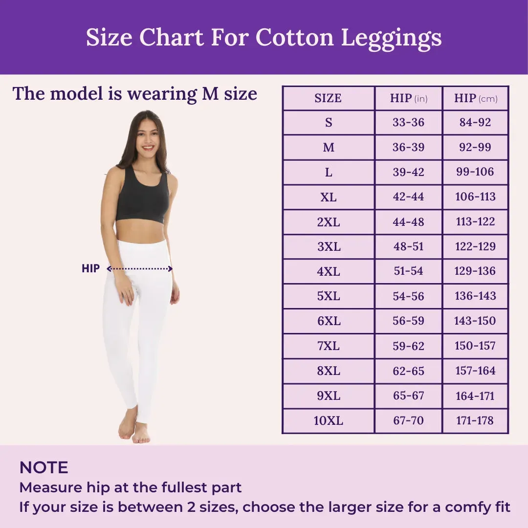 Women's Leggings | High Waist | Ankle Length | Gusset Crotch Prevents Ripping | Cotton-Elastane Blend | Non-See-Through