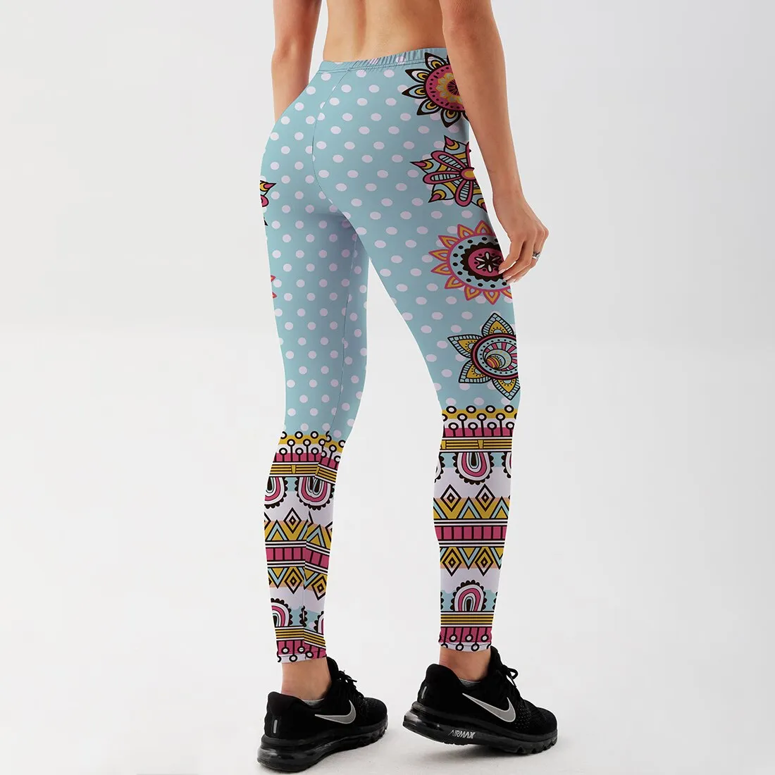 Women's Leggings Lake Blue Mandala Refreshing Workout Fitness Sportswear Yoga Pant
