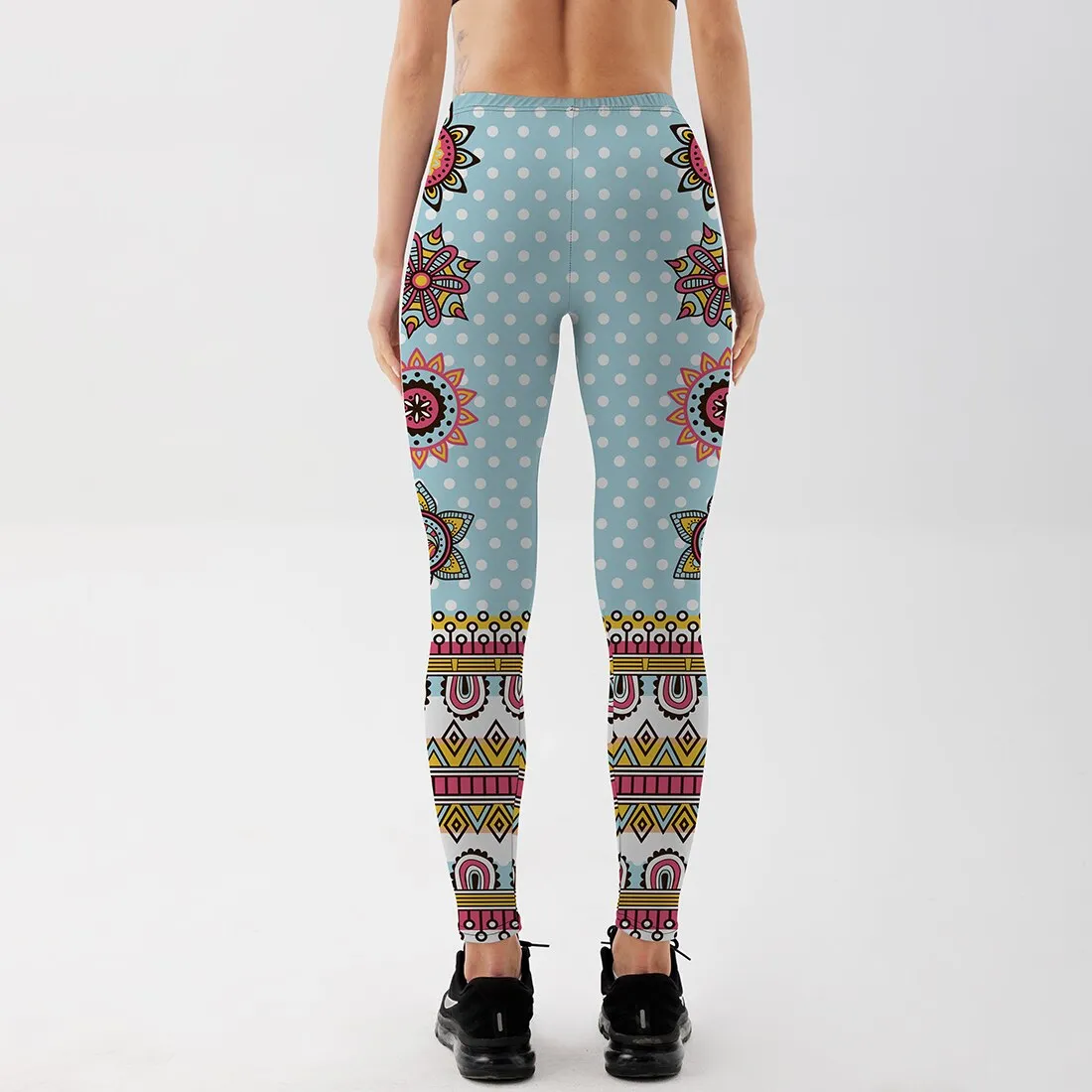 Women's Leggings Lake Blue Mandala Refreshing Workout Fitness Sportswear Yoga Pant