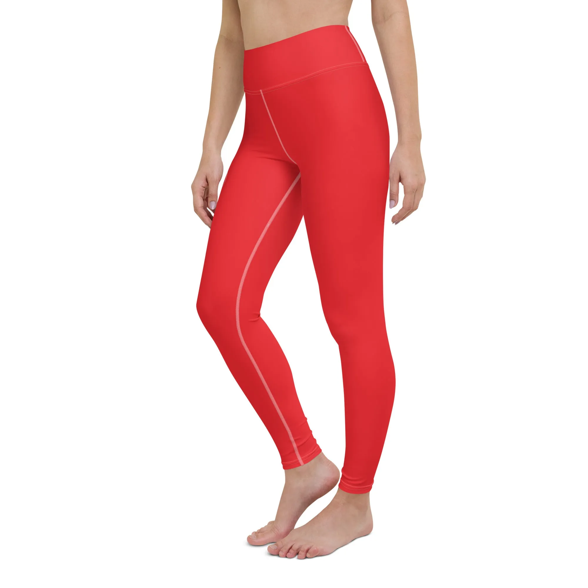 Women's Runway Girlz Yoga Leggings (Red/White)