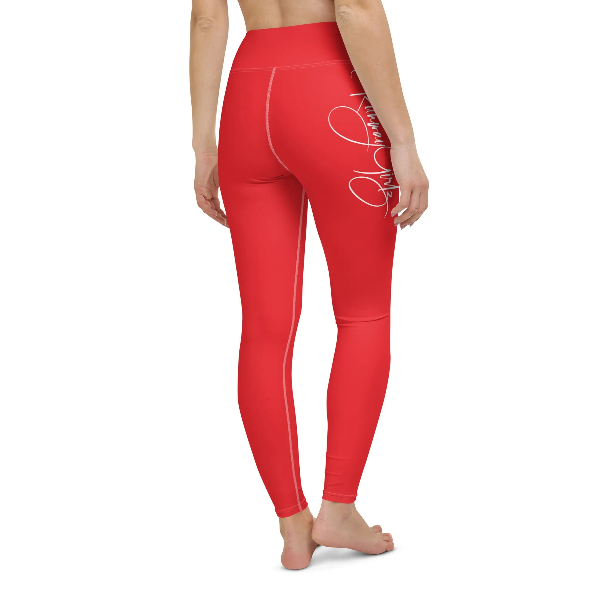 Women's Runway Girlz Yoga Leggings (Red/White)