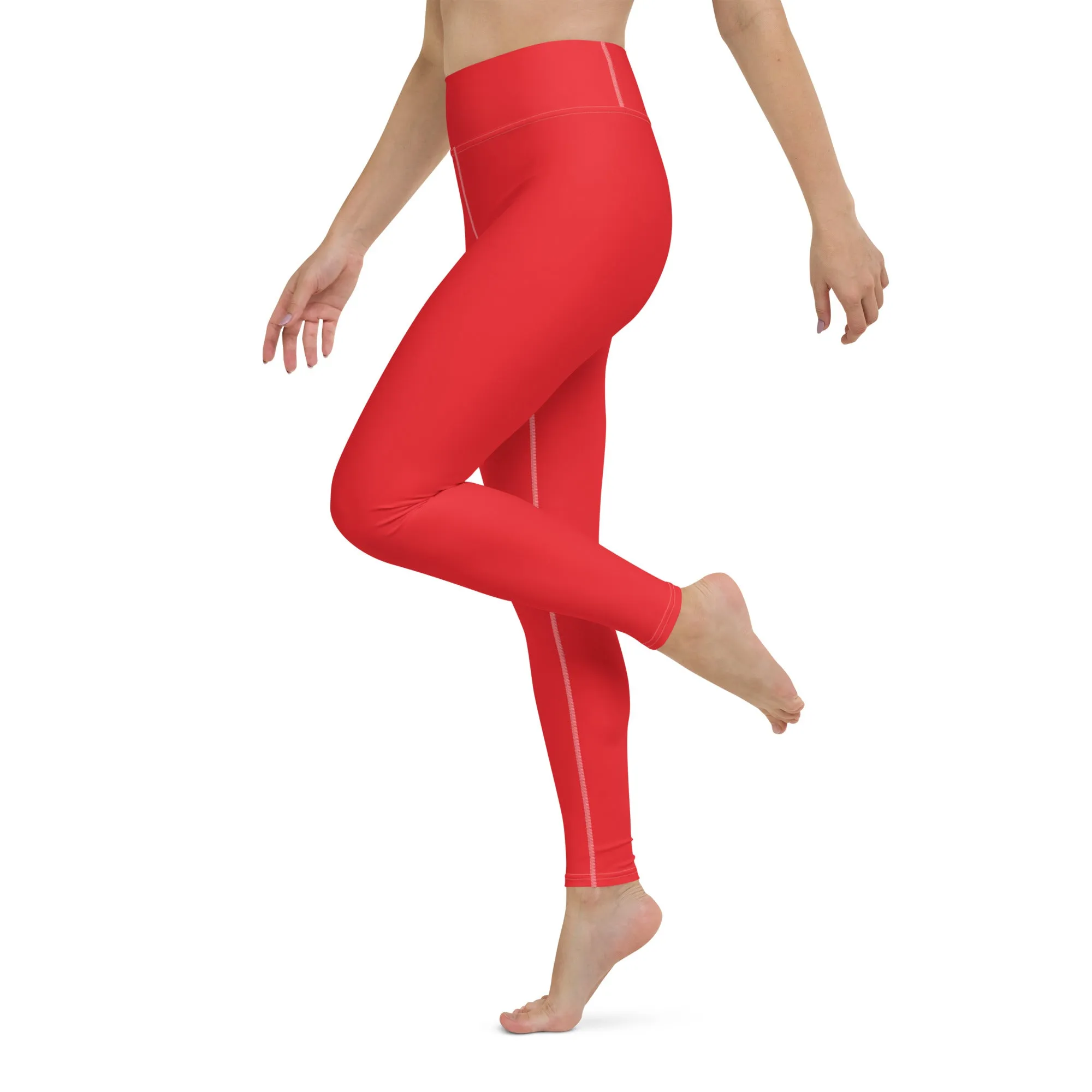 Women's Runway Girlz Yoga Leggings (Red/White)