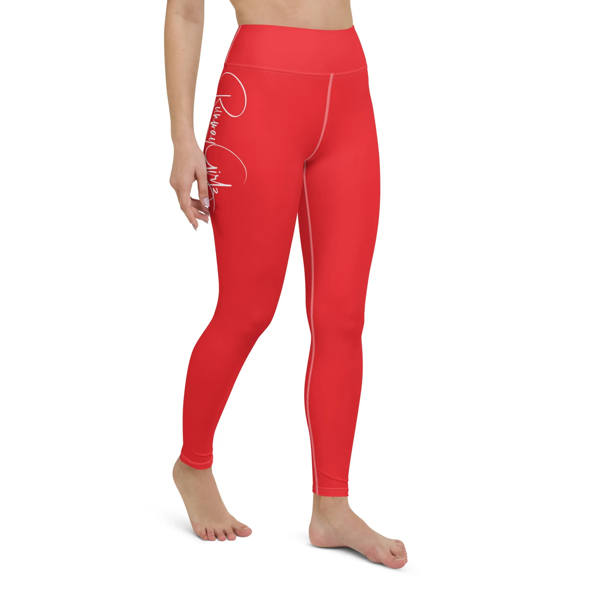 Women's Runway Girlz Yoga Leggings (Red/White)