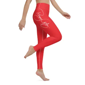 Women's Runway Girlz Yoga Leggings (Red/White)