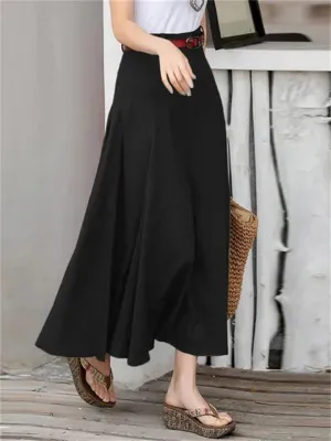 Women's Vintage High Waist All Match Loose A-line Skirt