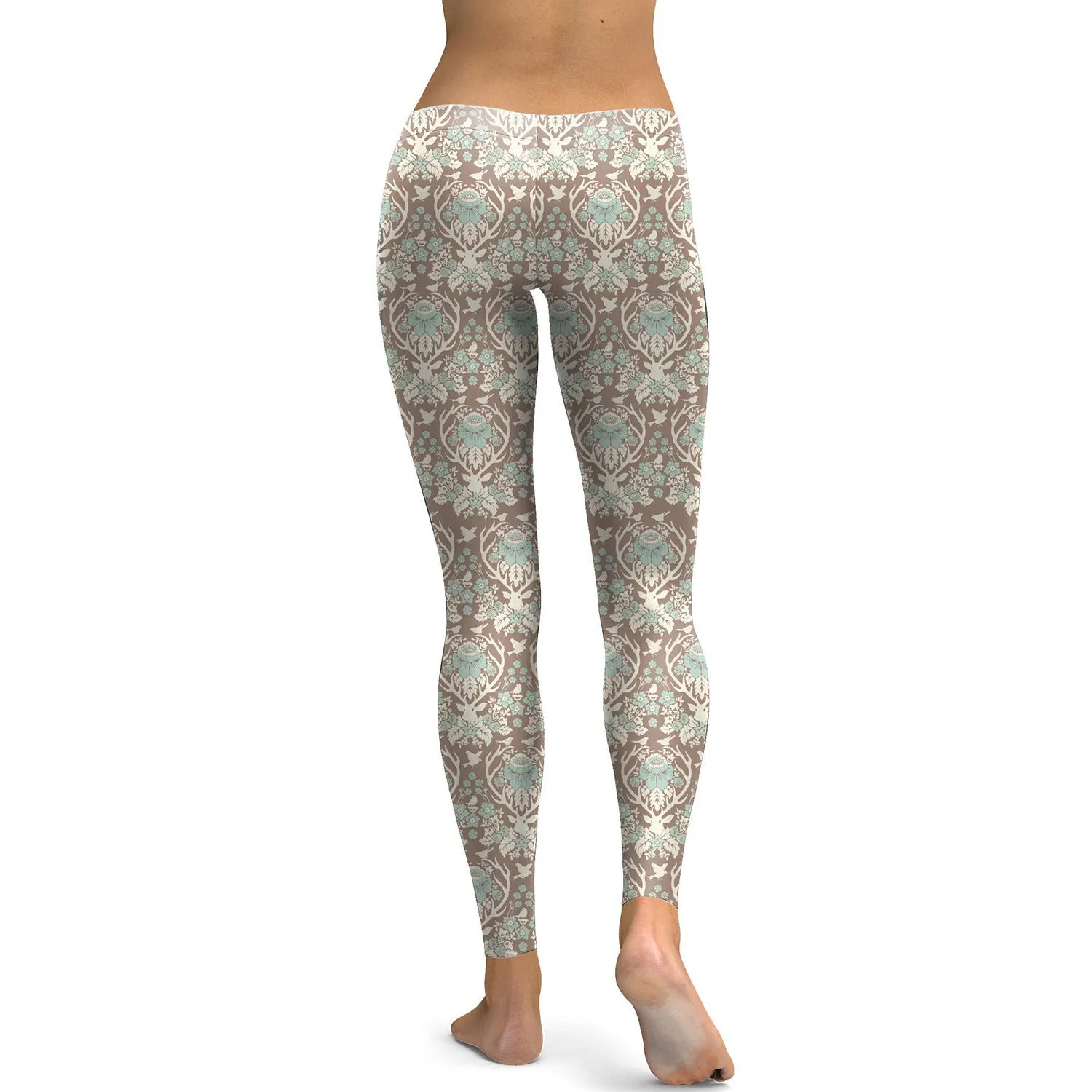 Women's Yoga Leggings - Floral Elk