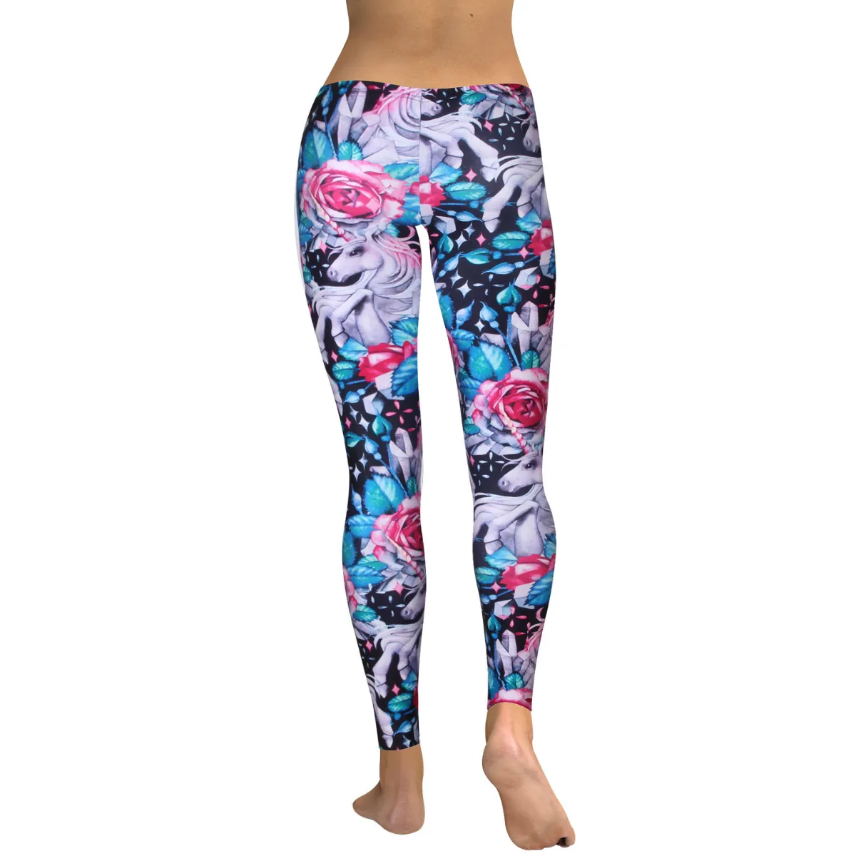 Women's Yoga Leggings - Rose Unicorn