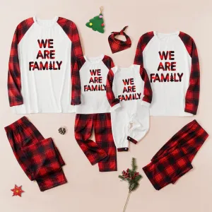 「🎄Xmas Sale - 40% Off」Family Matching Classic Black & Red Letter Plaid Family Look Pajama Set
