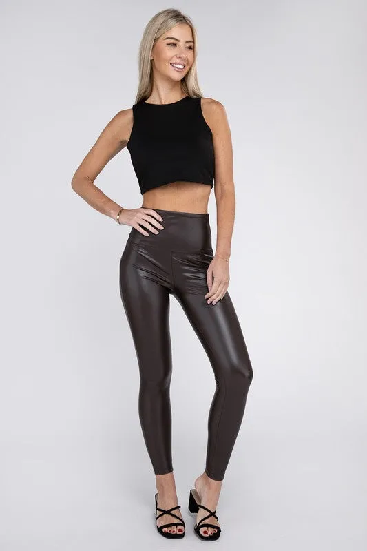 ZENANA High Rise Faux Leather Leggings