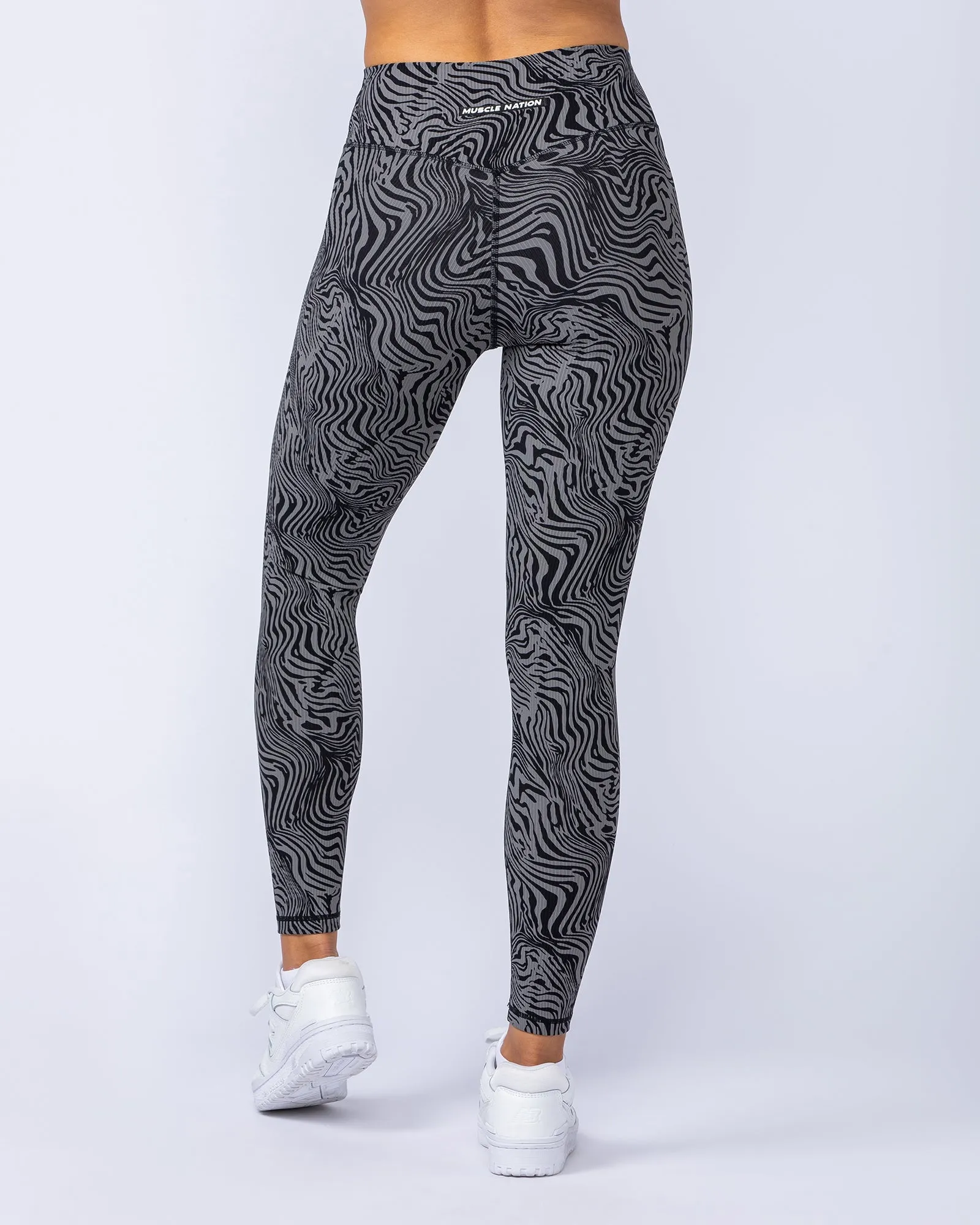 Zero Rise Rib Ankle Length Leggings - Black Zebra